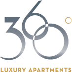 Apartment community logo with modern design at 360 Luxury Apartments, California